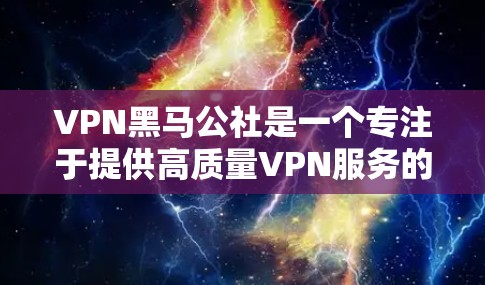 VPN黑马公社是一个专注于提供高质量VPN服务的社区或平台。如果你对VPN感兴趣，可以看看他们的推荐。以下是一些可能的VPN推荐，供你参考