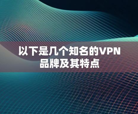 以下是几个知名的VPN品牌及其特点