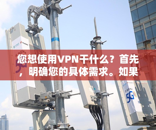 您想使用VPN干什么？首先，明确您的具体需求。如果您想使用VPN来加密数据或传输，可以按照以下步骤操作