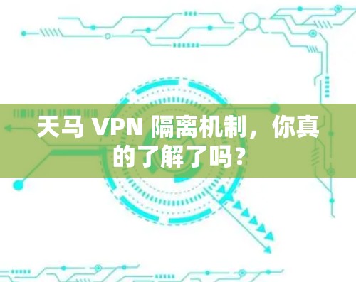 天马 VPN 隔离机制，你真的了解了吗？