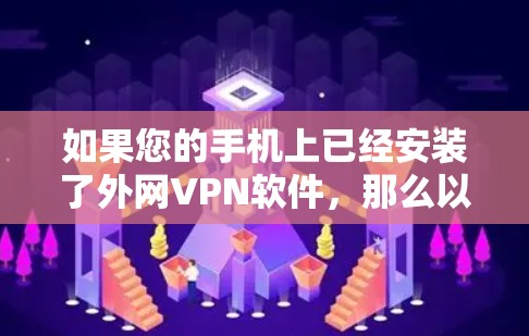 如果您的手机上已经安装了外网VPN软件，那么以下是一些常见的配置和使用步骤，帮助您设置和使用VPN