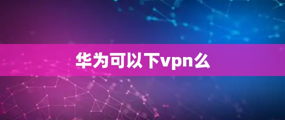 华为可以下vpn么