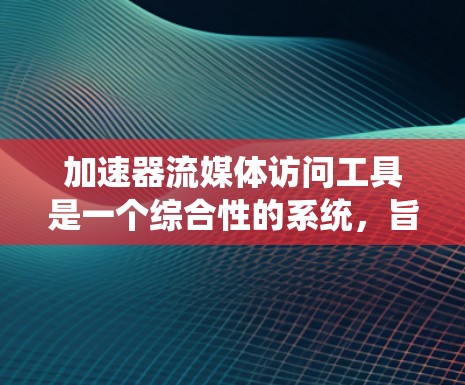 加速器流媒体访问工具是一个综合性的系统，旨在通过优化技术来提高流媒体下载和加载速度，从而提升用户体验。以下是对该工具的详细分析和总结