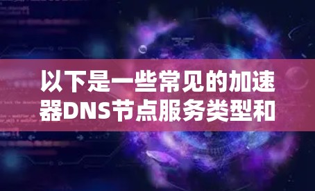 以下是一些常见的加速器DNS节点服务类型和特点