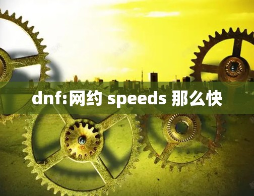 dnf:网约 speeds 那么快