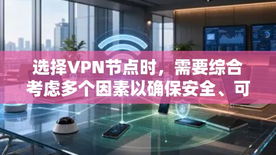 选择VPN节点时，需要综合考虑多个因素以确保安全、可靠和符合个人需求。以下是一些综合考虑的因素