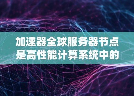 加速器全球服务器节点是高性能计算系统中的关键组件，用于提升服务器的性能和响应速度。以下是对加速器全球服务器节点的详细分析