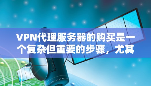VPN代理服务器的购买是一个复杂但重要的步骤，尤其是对于需要在公司内部部署或在学术研究中的用户来说。以下是一些详细的建议和步骤，帮助您更好地购买和配置VPN代理服务器