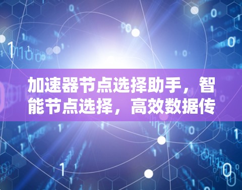 加速器节点选择助手，智能节点选择，高效数据传输—助力数据网络的高效运营